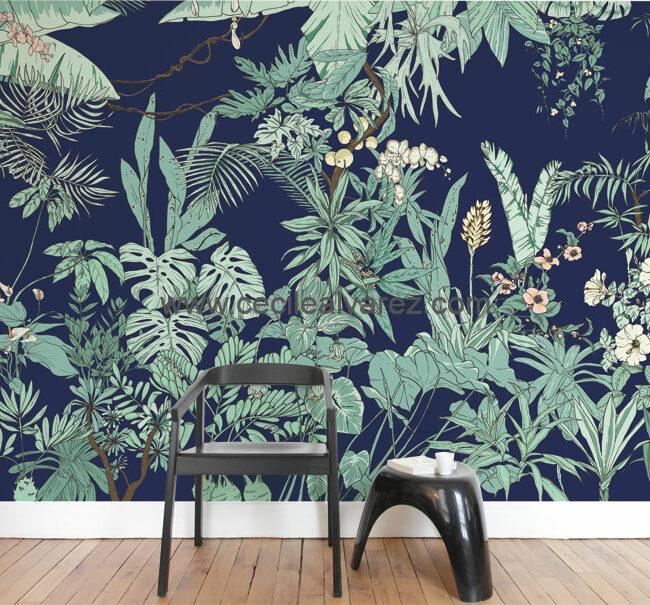 Papier peint panoramique jungle Ohmywall Caddous&Alvarez cécile alvarez